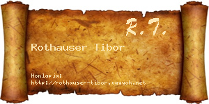 Rothauser Tibor névjegykártya